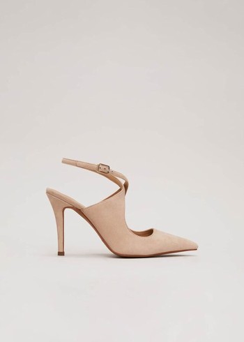 Phase Eight Cross Overs Heels Cream USA | 8743521-CO